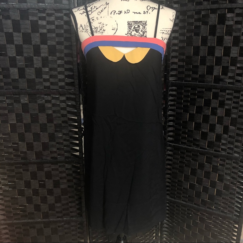 Good Look Mod Peter Pan Collar Black Dress Sz S/M